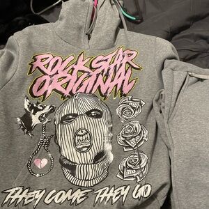 Hoodie and stacked sweats two piece set